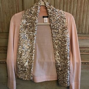 Pink/blush J.Crew cardigan with sequins